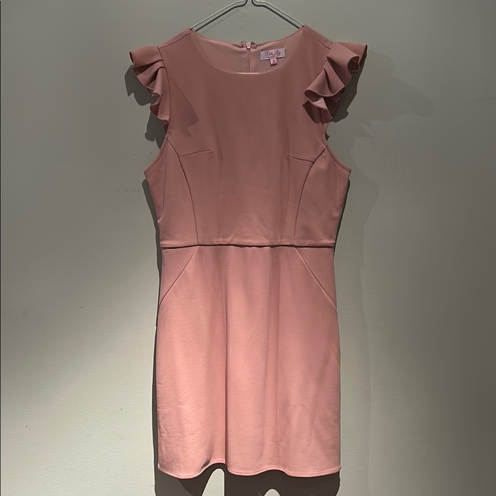 Pink Lily Ruffle Sleeve Dress